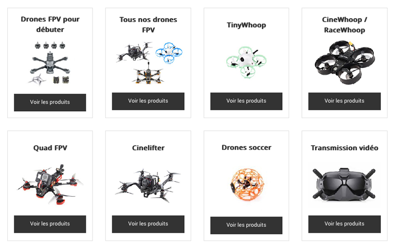 Différents budgets pour différents types de drone