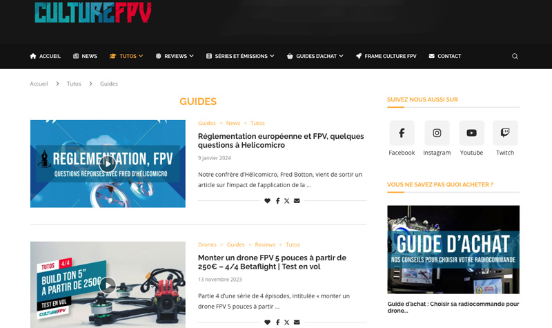 Le meilleur site sur le FPV : CultureFPV