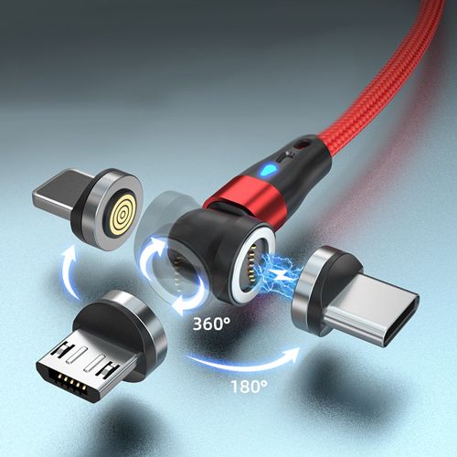 Câble 3 en 1 à embouts magnétiques USB Type-C / Lightning / Micro USB vers  USB Type-A - Sunsky