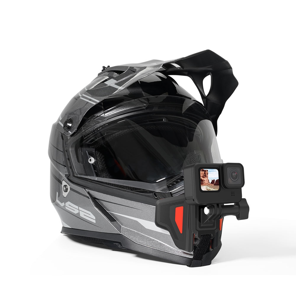 Support de montage de menton de casque avec support de téléphone et support  de casque de ski / moto à distance pour action Camer