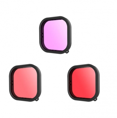 RUIGPRO pour GoPro HERO8 58mm 16X objectif Macro + filtre d'objectif de  plongée rouge / violet + boîtier de plongée Kits de boît