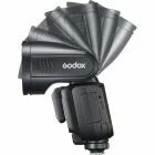 V100-C - Round flash unit with rechargeable battery and touchscreen for Canon