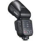 V100-C - Round flash unit with rechargeable battery and touchscreen for Canon