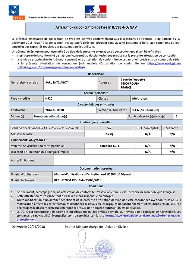 Yuneec H520 homologué S2